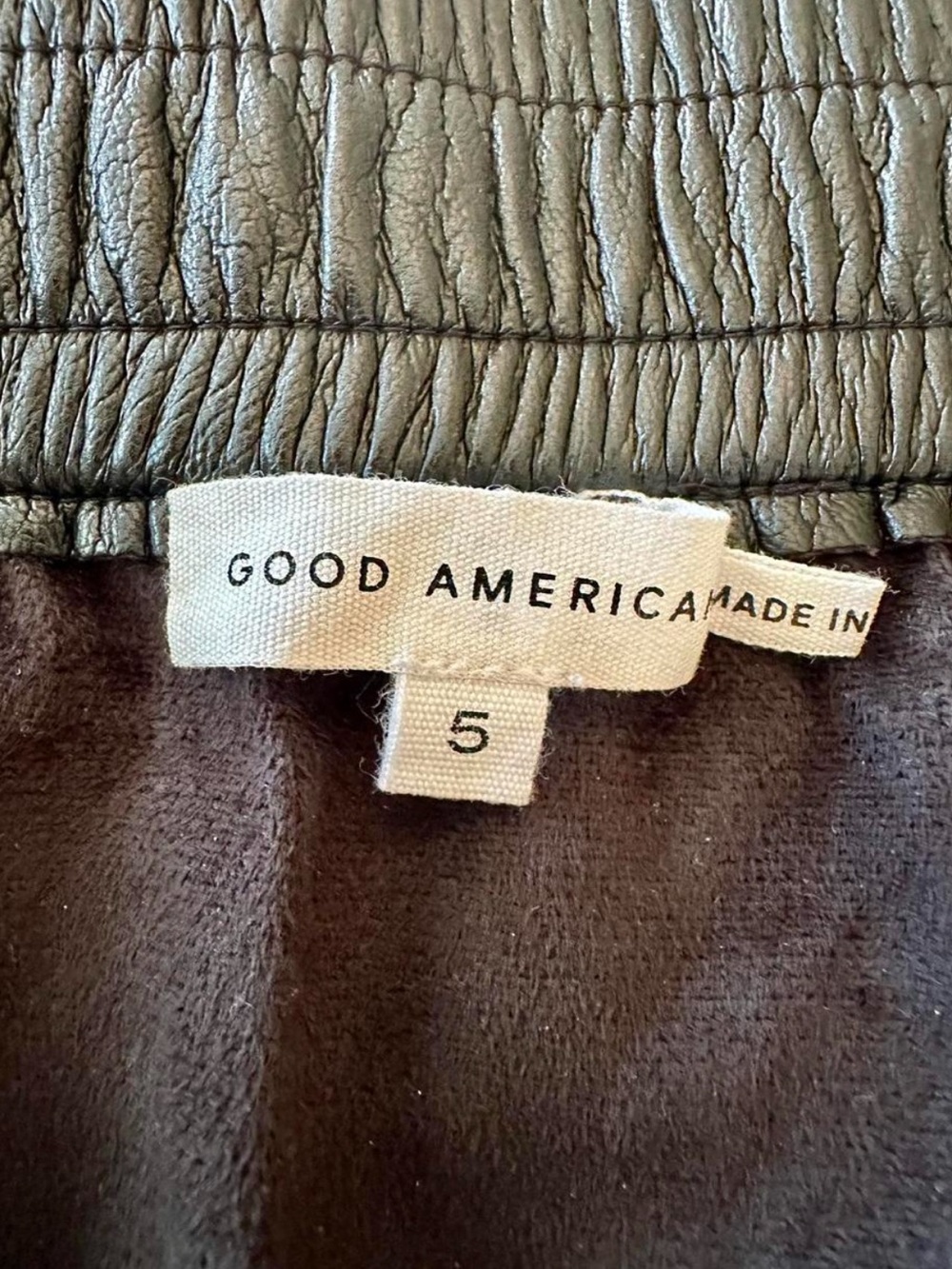 Good American Better Than Leather Black Faux Leather Pull On Mini Skirt 14/16 - Picture 4 of 7